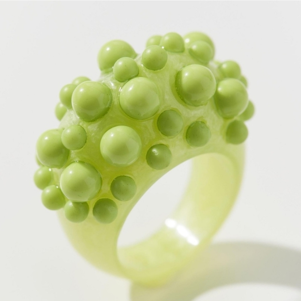 Urban Outfitters Lime Green Resin Bubble Ring NWT